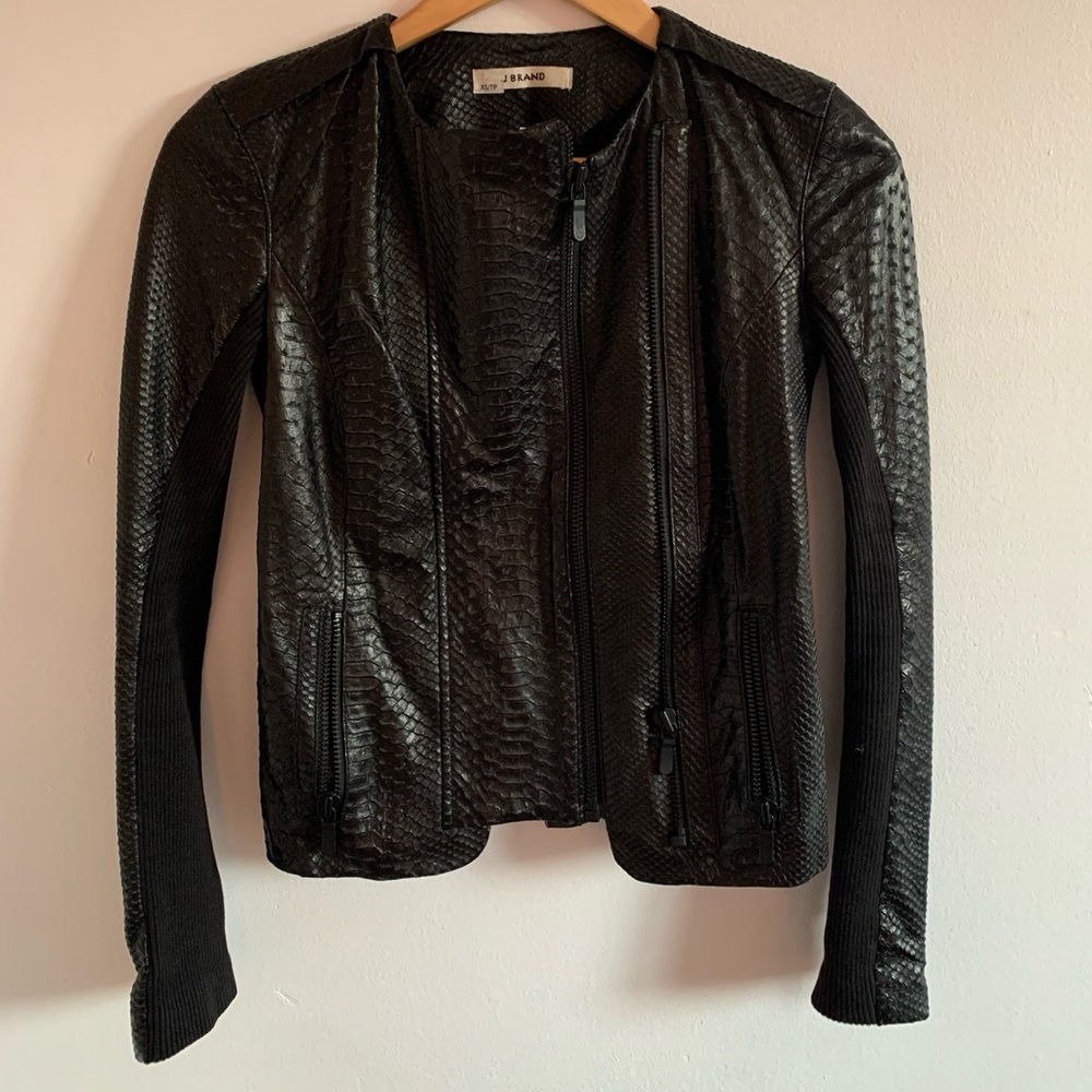 J brand black leather jacket